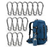 Carehabi Moschettoni 14 Pezzi Moschettone Portachiavi Moschettoni Piccoli Moschettone Piccolo per Campeggio Pesca Trekking Viaggio