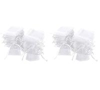 Carehabi Organzasäckchen 100 sacchetti in organza, 7 x 9 cm, sacchetto regalo in organza, sacchetto per gioielli, sacchetti per matrimonio, sacchetti di lavanda, bomboniere nuziali (Confezione da 2)