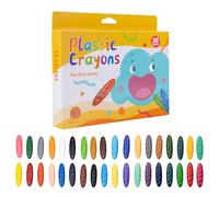 Carehabi Pastelli a cera a partire da 1 anno, 36 colori, atossici, per bambini, infrangibili e lavabili, ergonomici per bambini e neonati, ideali per mani piccole