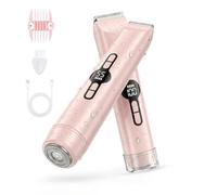 Carehabi Rasoio Elettrico Donna e Rasoio Intimo Donna, 2 in 1 Depilatore Corpo con Display LED, Impermeabile IPX7 per Doccia e Bikini, Lame in Ceramica, Motore Silenzioso, Ricaricabile Type-C, Rosa