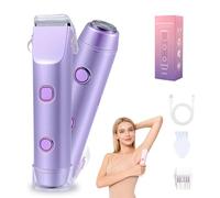 Carehabi Rasoio Elettrico Donna Rasoio Intimo Donna 2-in-1 Bikini Trimmer IPX7 Waterproof Cordless Shaver with Ceramic Blade Type-C Rechargeable Viola