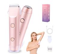 Carehabi Rasoio Elettrico Donna Rasoio Intimo Donna 2-in-1 Bikini Trimmer IPX7 Waterproof Cordless Shaver with Ceramic Blade Type-C Rechargeable Rose