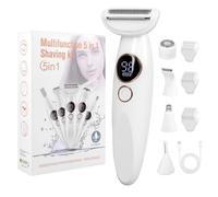 Carehabi Rasoio intimo 5 in 1 da donna, elettrico, da donna, per uso intimo, Ipx7, impermeabile, USB, trimmer da donna, per viso, sopracciglia, corpo, zona bikini (senza stazione di ricarica)