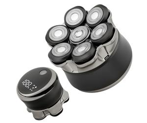 Carehabi Rasoio Testa Calva Uomo, IPX6 Impermeabile, Ricaricabile, Interfaccia Type-C, Testina Flottante Magnetiche 7D, Facile da Pulire, Autonomia Fino a 120 Minuti
