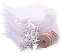 Carehabi - Sacchetti in Organza, Sacchetti Regalo in Organza, Sacchetti per Gioielli e Matrimonio, di Lavanda (10 x 15 cm, Bianchi)