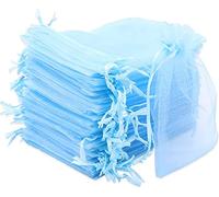 Carehabi - Sacchetti in Organza, Sacchetti Regalo in Organza, Sacchetti per Gioielli e Matrimonio, di Lavanda (10 x 15 cm, Azzurro)