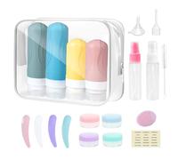 Carehabi Set di 20 Flaconi Ricaricabili,Flaconi di Silicone per Viaggi da 90ml+60ml per Viaggi e Aerei,Flacone Spray da 30ml,Flacone con Pompa,Piccoli Contenitori,Gadget per Viaggi per Shampoo