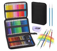 Carehabi Set di 72 matite colorate, mine colorate di alta qualità con nucleo morbido con tasca con cerniera portatile, set di matite ideali per artisti esperti, bambini, professionisti e artisti di