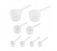 Carehabi Set di 8 Cucchiai Misurini, Dosatore in Plastica Senza BPA Trasparente, Cucchiaio Dosatore per Proteine in Polvere Caffè Detersivo (5g, 20ml, 50ml)