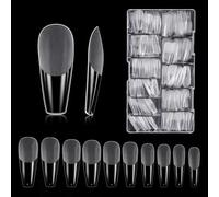 Carehabi Unghie Tips Set, 500 Pezzi di Punte Per Unghie Finte Acriliche Artificiali con Custodia per Studi di Unghie e Nail art Fai da te a Casa 10 Misure(Semi smerigliato)