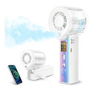 Carehabi Ventilatore manuale con raffreddamento ad acqua, 30000 giri/min, mini ventilatore batteria 3000 mAh, 1 - 100 livelli, piccolo ventilatore portatile con display a LED, silenzioso USB, per
