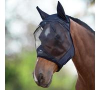 CareMaster Maschera anti mosche per cavallo UV protezione con para orecchie Nero