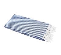 Carenesse Asciugamano di Hammam STRISCIA azzuro blu 100% cotone 90 x 180 cm | leggero e delicato peshtemal, asciugamano sauna, telo bagno, telo mare, asciugamano zaino in spalla, fouta
