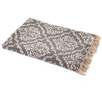 Carenesse Asciugamano Hammam BAROCCO Grigio 100% Cotone 90 x 175 cm | nobile e di alta qualità Asciugamano di Hamam Doubleface telo mare, asciugamano sauna, scialle, sciarpa, pareo, stola