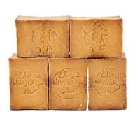 Carenesse Sapone di Aleppo pacchetto 5 pezzi 950-1000 g, 80% olio d'oliva e 20% olio d'alloro, ricetta tradizionale, tagliata a mano, sapone per capelli viso corpo pelle e barba, sapone naturale