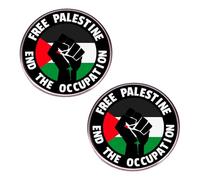 CAREOR Confezione da 2 spille con bandiera della Palestina, da viaggio, internazionali, in metallo e vetro, stile Revivalismo, per cappelli, vestiti, zaini, Lega di acciaio, vetro