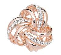 CAREOR, Fermaglio a triplo anello in metallo con diamante per sciarpa da donna, foulard di seta e chiffon, design elegante, moderno e semplice e base metal, colore: Oro rosa, cod. CAREOR EU