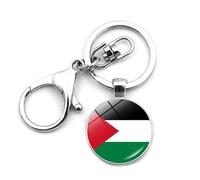 CAREOR Portachiavi con bandiera della Palestina, portachiavi con bandiera nazionale della Palestina, regalo per chiave, B, 9.5cm x 3cm