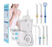Carepik Flosser dentale per denti/parentesi graffe, pulitore dei denti dell'acqua, 8 punte a getto e 10 livelli di pressione, 700 ml, grande irrigatore orale per la famiglia