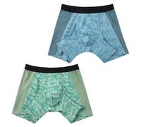 Carer 2 Pezzi Boxer Incontinenza per Bambini Incontinenza Leggera 40 ml Capacità Assorbente Camouflage Traspirante Leggero Riutilizzabile Azzurro Chiaro e Verde Chiaro