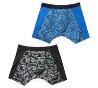 Carer 2 Pezzi Boxer Incontinenza per Bambini Incontinenza Leggera 40 ml Capacità Assorbente Camouflage Traspirante Leggero Riutilizzabile Nero e Blu Scuro