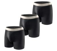 Carer, 3 boxer da uomo in cotone per incontinenza, con imbottitura assorbente, 150 ml, lavabili, a prova di perdite, design riutilizzabile, per incontinenza moderata, colore nero, taglia L