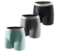 Carer 3 Pezzi Boxer da Uomo in Cotone per Incontinenza 150 ML - Mutande Incontinenza Lavabili Antifuga Riutilizzabili per Incontinenza Moderata Nero/Blu/Grigio Taglia L