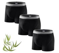Carer Confezione da 3 Boxer per Incontinenza Uomo in Bambù, Biancheria Intima con Cuscinetto Assorbente Lavabile Antiperdita 160 ml, Morbida Traspirante Riutilizzabile, Nero, Taglia XXL