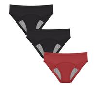 Carer Confezione da 3 Culotte Mestruali per Flusso Abbondante 60 ml Assorbenza - Intimo Menstruale in Cotone Lavabile con Assorbente Integrato per Uso Quotidiano Mutande Incontinenza Donna Taglia XL