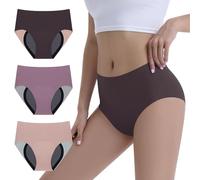 Carer Confezione da 3 Slip Donna - Insert con capacità di assorbimento 100 ml, Biancheria Intima Riutilizzabile per Perdite Urinarie e Protezione Mestruale Notturna Comodi e Discreti, Taglia XL