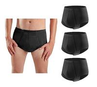 Carer Confezione da 3 Slip per Incontinenza Maschile Riutilizzabile Lavabile Cotone, Mutandine per Incontinenza con Tampone Assorbente capacità Urina 200ML Nero Taglia M