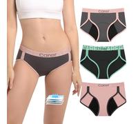 Carer Mutande Mestruali per Forte Flusso con Assorbente Rapido da 50ml Slip da Ciclo Mestruale Donna Amico della Pelle Lavabile e Riutilizzabile Multicolore Taglia 3XL