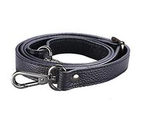 Careror - Tracolla di ricambio regolabile in pelle, con ganci girevoli in metallo, per borsa a tracolla, per borsetta, larghezza: 2 cm Black Buckle