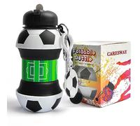 CARESWAY Borraccia pieghevole per bambini e bambine, regalo per bambini e bambine, con motivo calcio