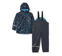 CareTec Tuta antipioggia PU con pile – Impermeabile per bambini e ragazzi, Blu Dark Navy 18-24 mesi