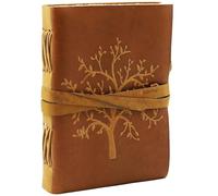 Carfar Vintage Leather Journal Tree of Life - Handmade Leather Notebook, Rustic Writing Diary, Travel Journal, Refillable Sketchbook, Unique Gift for Men & Women