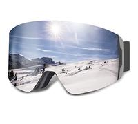 Carfia Occhiali da Sci Uomo per Occhiali Indossatori 100% UV400-Protezione Occhiali da Neve anti-nebbia Occhiali da Snowboard Occhiali da sci