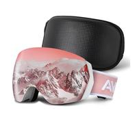 Carfia Uomo Donna Occhiali da Sci per Occhiali Indossatori 100% UV400 Protezione Snow Occhiali da Sci Anti-nebbia Occhiali da Snowboard Occhiali da Sci