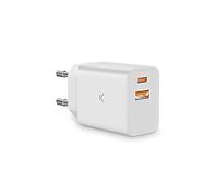 CARGADOR 20W DUAL (USB A + C) KSIX BLANCO