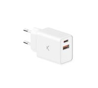 CARGADOR 30W DUAL (USB A + C) KSIX BLANCO