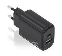 CARGADOR AISENS GAN 20W, 1XUSB-C PD3.0, 1XUSB-A QC3.0, NEGRO - Nouvo