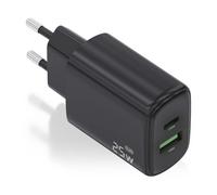 CARGADOR AISENS GAN 25W, 1XUSB-C PD3.0, 1XUSB-A QC3.0, NEGRO - Nouvo