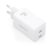 Cargador de Pared GaN Aisens ASCH-65W2P078-W- 2xUSB Tipo-C- 65W- Blanco