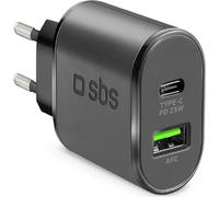 CARGADOR DE PARED SBS 1X USB TYPE C PD 25 W + 1X USB AFC