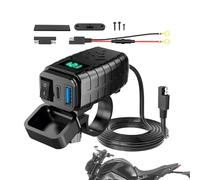 Cargador de teléfono USB de motocicleta - adaptador PD 3.0 de Doble Puerto PD 3.0, Socket de voltímetro digitale | Herramienta de convertidor de potencia impermeable, Mobile, soporte de Table