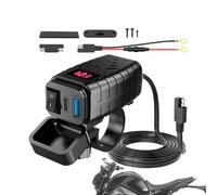Cargador de teléfono USB de motocicleta - adaptador PD 3.0 de doble puerto PD 3.0, Socket de voltímetro digital | Herramienta de convertidor de potencia impermeable, Mobile, soporte de table