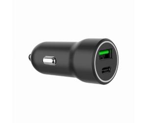 CARGADOR RAPIDO PARA COCHE GEMBIRD CON 2 PUERTOS USB, TIPO C PD, 20 W, NEGRO - Nouvo