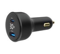Caricatore Auto Gembird TA-UC-AC2PD30LCD-CAR-01 30W USB-C PD USB-A QC 3.0 Nero
