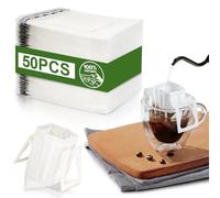 CARGEN 50 Filtri Caffè Appendibili Monouso - Sacchetti Filtro a Goccia per Caffè Americano e Pour Over, Ideali per Casa, Ufficio, Campeggio e Viaggio, Monoporzione Eco-Friendly