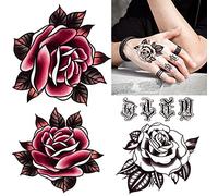 CARGEN Tatuaggi Temporanei Tradizionali - Adesivi Classici Vintage Old School Stile Sailor Jerry Fiore Globo Spiaggia Albero di Cocco Teschio Poker Bottiglia Alla Tatuaggio Temporaneo Tatuaggio Finto